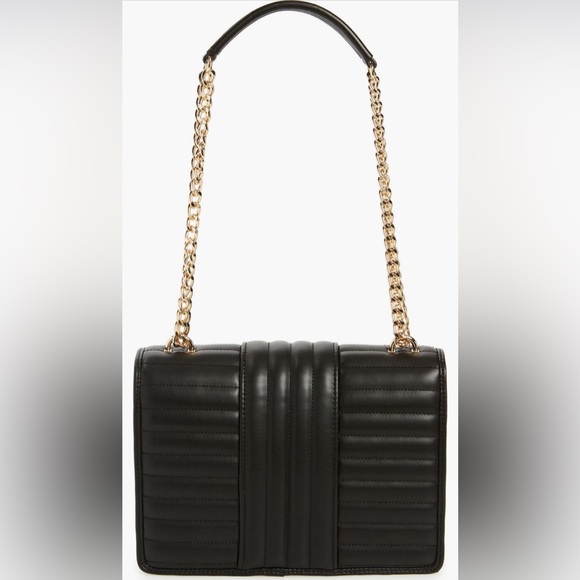 NWT Love Moschino Borsa Napa PU Shoulder Bag in Black with Gold Hardware - Picture 4 of 14